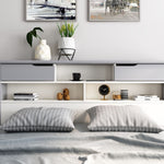 Fabio Grey and White Wooden Bed King - Rogey