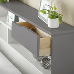 Fabio Grey and White Wooden Bed King - Rogey