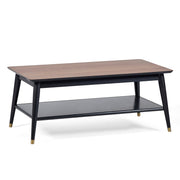 Findlay Coffee Table With Shelf - Walnut & Black - Rogey