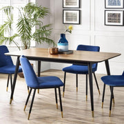 Findlay Rectangular Dining Table - Walnut & Black - Rogey