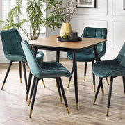 Findlay Square Dining Table - Walnut & Black - Rogey