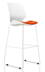 Florence White Frame Fabric Seat High Stool Chair - Rogey