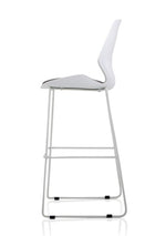 Florence White Frame Fabric Seat High Stool Chair - Rogey