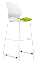 Florence White Frame Fabric Seat High Stool Chair - Rogey