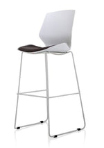 Florence White Frame Fabric Seat High Stool Chair - Rogey