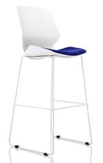 Florence White Frame Fabric Seat High Stool Chair - Rogey