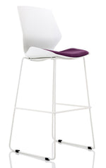 Florence White Frame Fabric Seat High Stool Chair - Rogey