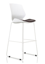 Florence White Frame Fabric Seat High Stool Chair - Rogey