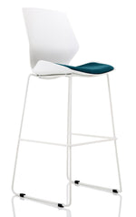Florence White Frame Fabric Seat High Stool Chair - Rogey