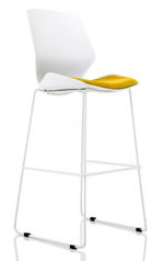 Florence White Frame Fabric Seat High Stool Chair - Rogey
