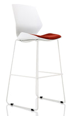Florence White Frame Fabric Seat High Stool Chair - Rogey