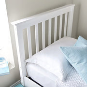 Francis White Wooden Ottoman Bed Single - Rogey