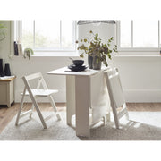 Gatan Small Gateleg Table With 2 Chairs - White - Rogey