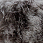 Grey Sheepskin Wood Stool - White - Rogey