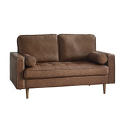 Henley 2 Seater Sofa - Brown Faux Leather - Rogey