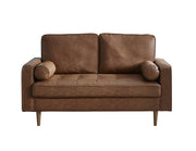 Henley 2 Seater Sofa - Brown Faux Leather - Rogey