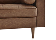Henley 2 Seater Sofa - Brown Faux Leather - Rogey
