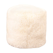 Ivory Short Pile Sheepskin Pouf - Rogey