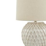 Lattice Ceramic Table Lamp With Linen Shade - Rogey