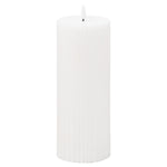 Luxe Collection Natural Glow 3.5x9 Texture Ribbed LED Candle - Rogey