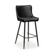 Luxe Faux Leather Barstool - Black - Rogey