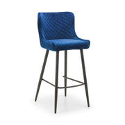 Luxe Velvet Bar Stool - Blue - Rogey