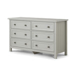 Maine 6 Drawer Wide Chest - Dove Grey - Rogey