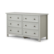 Maine 6 Drawer Wide Chest - Dove Grey - Rogey