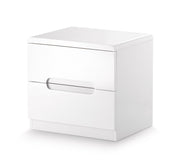 Manhattan 2 Drawer Bedside - White - Rogey