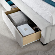 Newton Grey Velvet 4 Drawer Storage Bed King - Rogey