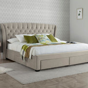 Newton Warmstone Velvet 4 Drawer Storage Bed King - Rogey