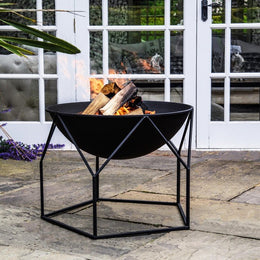 Outdoor Buckingham Fire Pit Black H51Cm W70Cm - Rogey