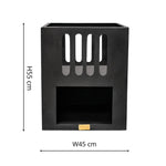 Outdoor Libra Contemporary Fire Pit in Matt Black H55CM W45CM - Rogey