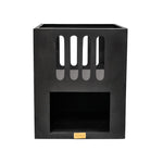 Outdoor Libra Contemporary Fire Pit in Matt Black H55CM W45CM - Rogey