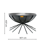Outdoor Metal Dakota Fire Pit in Black H37Cm W71Cm - Rogey