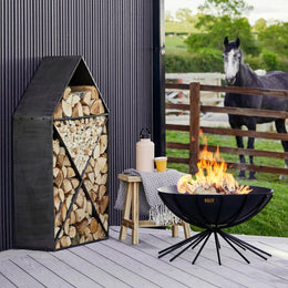 Outdoor Metal Dakota Fire Pit in Black H37Cm W71Cm - Rogey