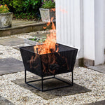 Outdoor Norfolk Fire Pit Black Iron H44.5Cm W52Cm - Rogey