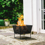 Outdoor Norfolk Fire Pit Black Iron H44.5Cm W52Cm - Rogey