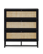 Padstow 3 Drawer Chest - Black - Rogey