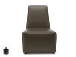 Pella 65cm Wide Chair in Cristina Marrone Ultima Faux Leather - Rogey