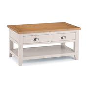 Richmond Coffee Table With 2 Drawers - Grey/Pale Oak - Rogey