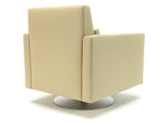 Roselle 90cm Wide Swivel Armchair in Cristina Marrone Ultima Faux Leather - Rogey