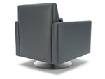 Roselle 90cm Wide Swivel Armchair in Cristina Marrone Ultima Faux Leather - Rogey