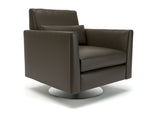 Roselle 90cm Wide Swivel Armchair in Cristina Marrone Ultima Faux Leather - Rogey