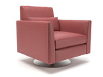 Roselle 90cm Wide Swivel Armchair in Cristina Marrone Ultima Faux Leather - Rogey