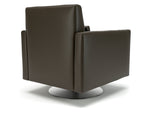 Roselle 90cm Wide Swivel Armchair in Cristina Marrone Ultima Faux Leather - Rogey