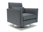 Roselle 90cm Wide Swivel Armchair in Cristina Marrone Ultima Faux Leather - Rogey