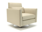 Roselle 90cm Wide Swivel Armchair in Cristina Marrone Ultima Faux Leather - Rogey