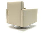 Roselle 90cm Wide Swivel Armchair in Cristina Marrone Ultima Faux Leather - Rogey