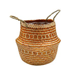Seagrass Tribal Amber Lined Basket Medium H30Cm D35Cm - Rogey